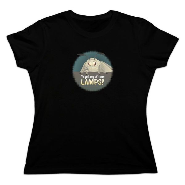 

moth lamp meme women's novelty t-shirt teenage pop tee shirt