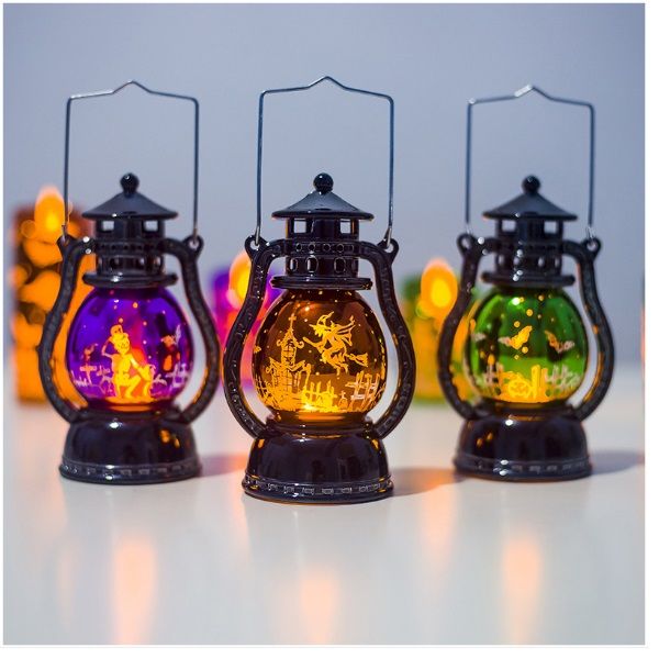 

юбилейный хэллоуин украшение небольшой керосиновая лампа хэллоуин ретро лазерный фонарь творческого бар атмосфера призрак фестиваль