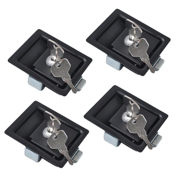 

4 set black rv boat marine paddle entry door lock latch handle knob deadbolt