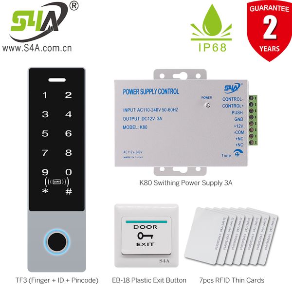 

fingerprint access control s4a 125khz id outdoor password keypad reader for security door lock system gate opener