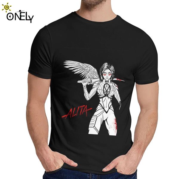 

male tee shirt alita battle angel cotton novelty man's o-neck vintage t shirt