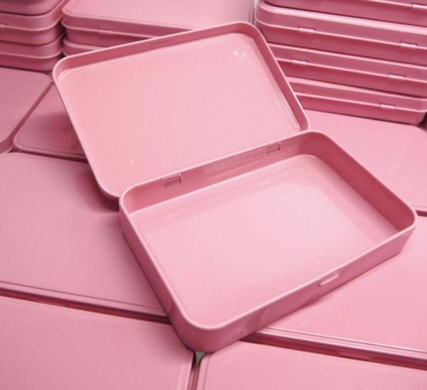 100 Pcs-de-rosa do metal caixas de cosméticos Embalagem caixa de metal Sombra Box promocional presente Tin Box Eye SN1849 Tamanho 133x88x20mm