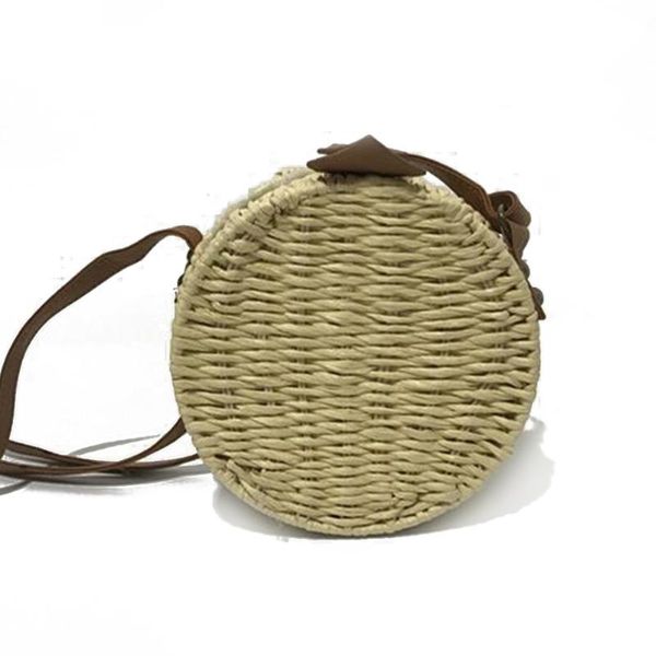 

woven rattan bag round straw shoulder bag small beach handbags women summer hollow handmade messenger crossbody bags