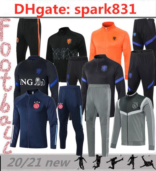 

20 21 spain belgium ajax soccer tracksuit jacket 2020 2021 men soccer jersey football jacket training suit chandal jogging, Black