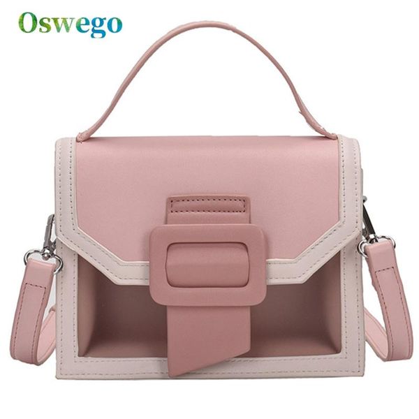 

oswego pu leather crossbody bags for women 2020 new fashion transparent shoulder messenger bag ladies small bag luxury handbags