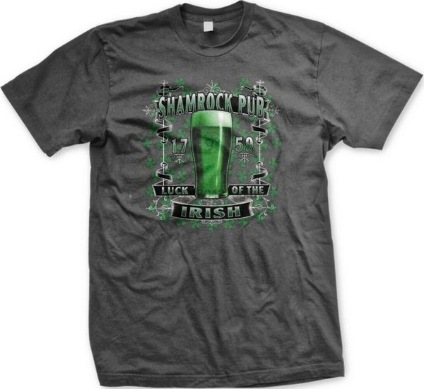 

shamrock pub 1759 luck of the irish - st. patricsk day clover- mens t-shirt