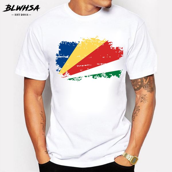 

blwhsa seychelles flag t shirt men summer casual short sleeve cotton t-shirts seychelles national flag hip hop men clothing