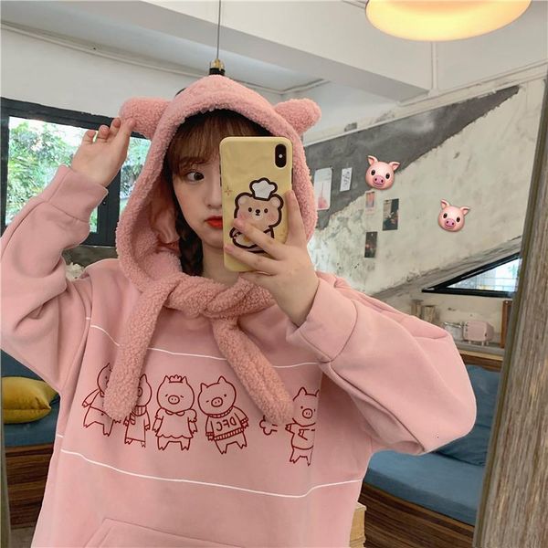 

шикарные женские зимние 2020bf ленивый ветер супер огонь cec с капюшоном куртка плюс бархат толщиной верхней одежды плейбой пункт одежды, Black