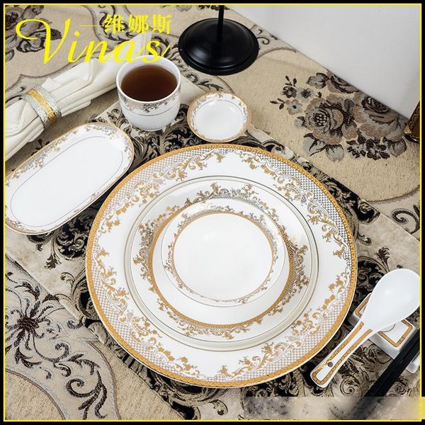 

luxury european style tableware phnom penh ceramic dinner plate dish porcelain dessert plate dinnerware cake plate smooth t200430