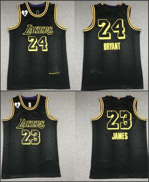 

los angeles lakers kobe bryant lebron james city black mamba orlando playoffs black jersey