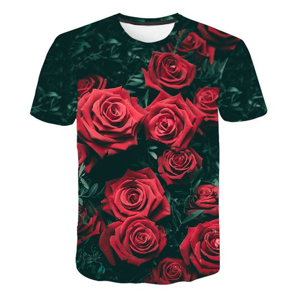 

new love beautiful rose flower 3d print shirts hippie funny hentai men clothing