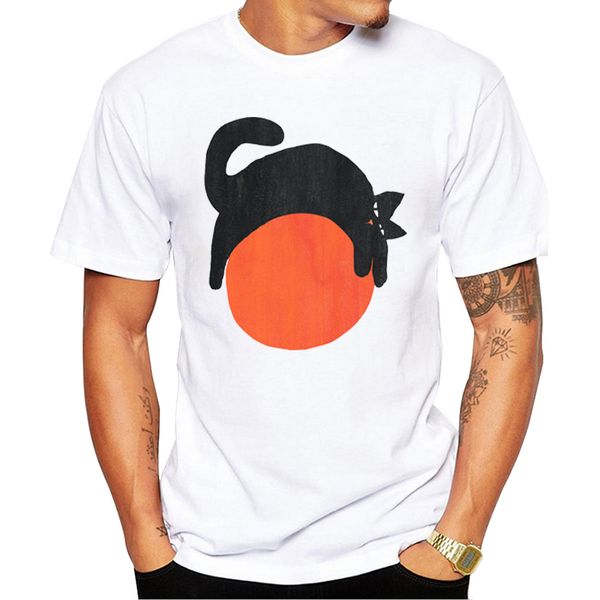 

teehub ретро футболка мужская мода the black cat printed tshirts o-образным вырезом с коротким рукавом прохладный tops смешные тройники