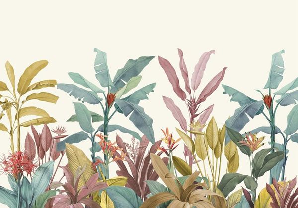 

redoutÃ© dusty pink and teal vintage tropical minimalist wallpaper mural
