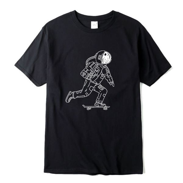 

xinyi men's 00%cotton cool short sleevetshirt casual astronaut skateboard funny o-neck tshirt loose ment-shirt tees