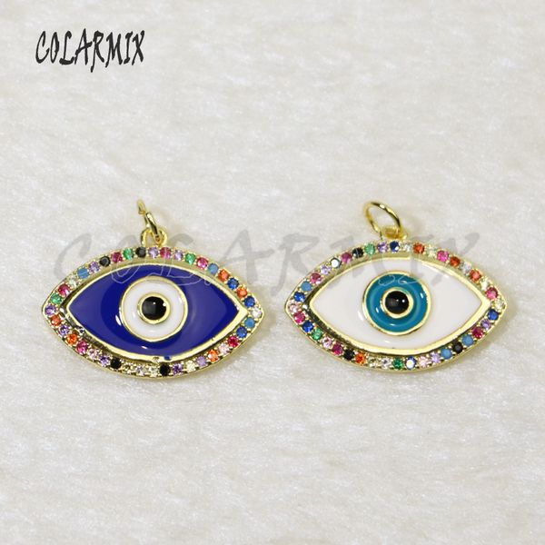

10 strands eye pendants necklace charm necklace mix colors eye pendants accessories for women 56009, Silver