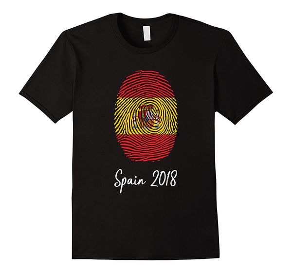 

2019 new summer cool tee shirt spain shirt 2019 thumbprint soccers flag design funny t-shirt