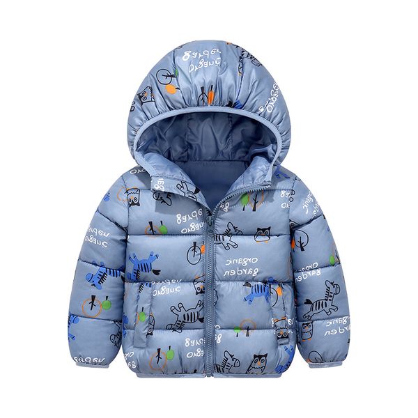 

jackets lzh 2021 autumn winter baby girls clothing cartoon hooded cotton jacket boys bear children kids clothes, Blue;gray