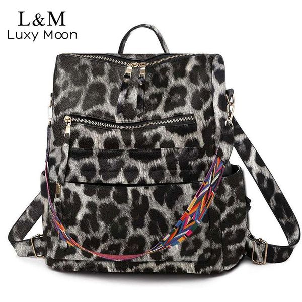 

рюкзаки назад ремень 2020 урожай рюкзака рюкзак mochila школа leopard кожа сумки на ремне женщины xa18h студенты brown пакет cyitz