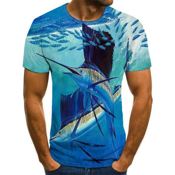 

fish pattern trend youth cool 3d print shirts comics hentai hentai men clothing