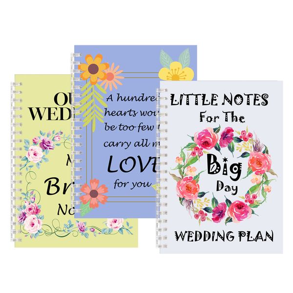 

project wedding spiral notebook favor planning notes diary personalized quote journal blank lined planner bride gift anniversary, Purple;pink