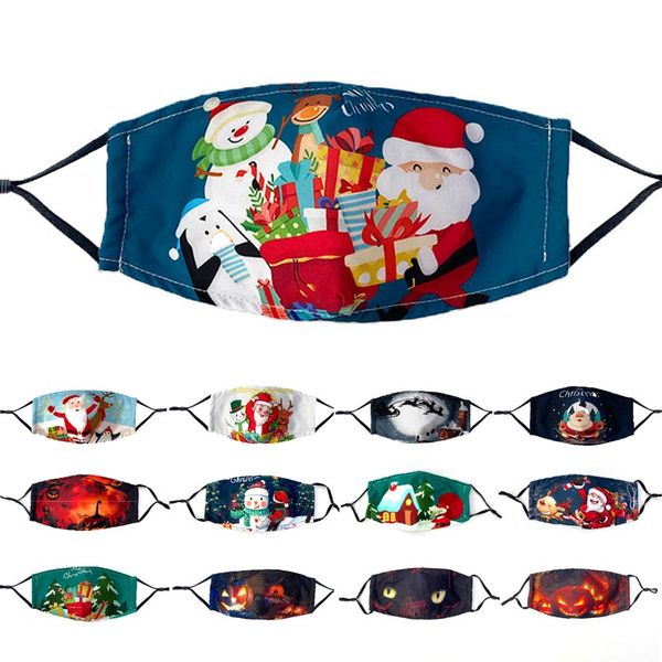 

merry christmas designer face mask boys girls christmas santa gift snowman face masks happy halloween anti-haze facemask