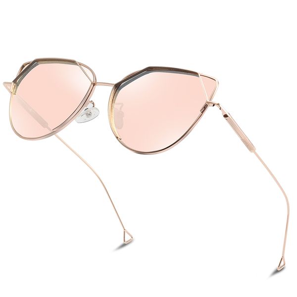 

2020 fashion cat eye sunglasses women designer metal polaroid womens sun glasses vintage polarized eyewear shades, White;black