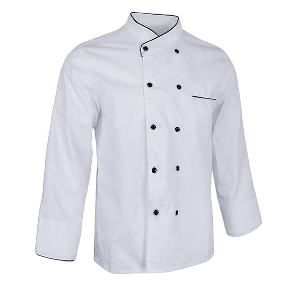 

long sleeve chef coat working clothes for kitchen l bakery work wear, White;black