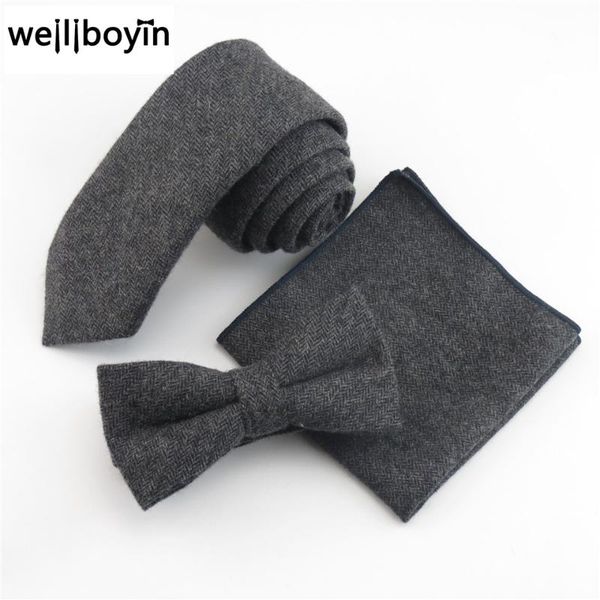 

neck ties 100% wool men's bowtie pocket square navy blue handkerchief tie set 6cm narrow for men wedding party gravata corbatas, Blue;purple