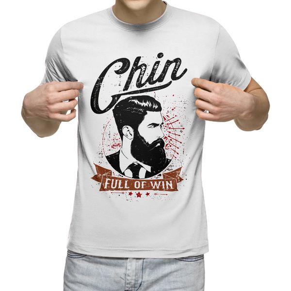 

chin full of win funny beard men's t shirt hipster moustache dad gift biker new funny basic models t shirts for men