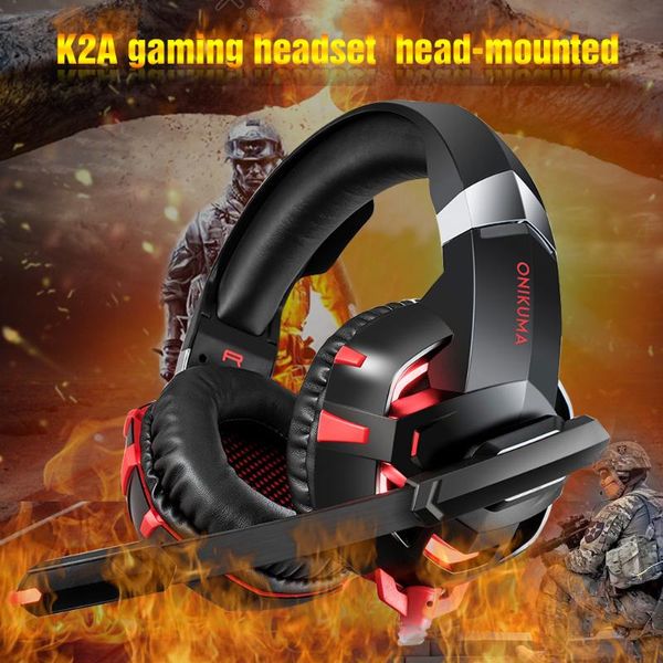 

onikuma k2a gaming headphones wired stereo gaming headset casque gamer headset with mic for pc xbox one /lapled lights