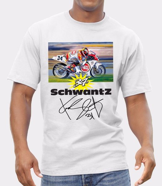 

kevin schwantz inspired number 34 biker logo t-shirt men shirt print 2019 men short sleeve o-neck t-shirts summer