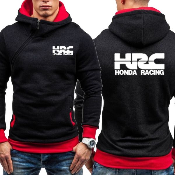 

men hoodies hrc race motorcycle car print casual hip hop harajuku long sleeve fleece warm mens zipper jacket sweatshirts, Black