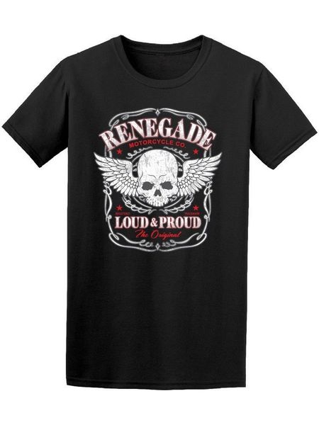 

renegade wing skull loud & proud men's cotton tee shirt funny design