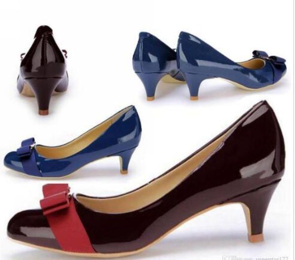 

women patent leather bow flats genuine leather ballet shoes woman bow tie flats ladies zapatos mujer sapato feminino, Black