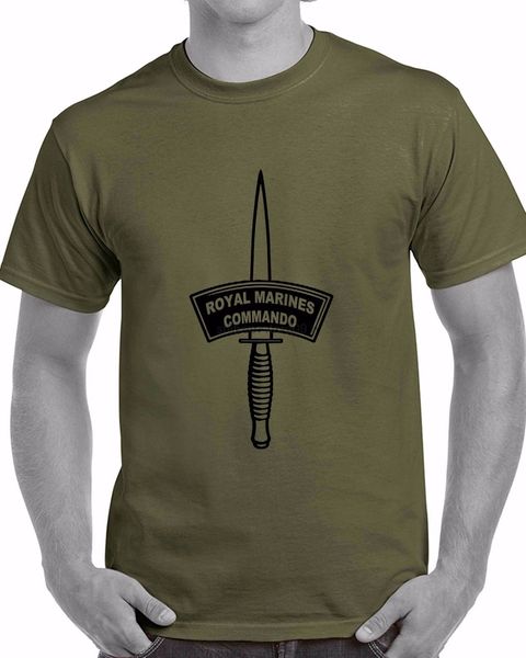 

2019 new men fashion solid t shirt commando royal marines tshirt army mod military olive green desert sand cotton t shirt
