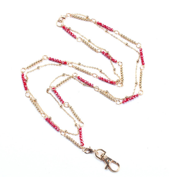 

chains multi-layers lanyard necklace for keys id badge phones summer chain beaded women stylish fashion jerwelry, Silver