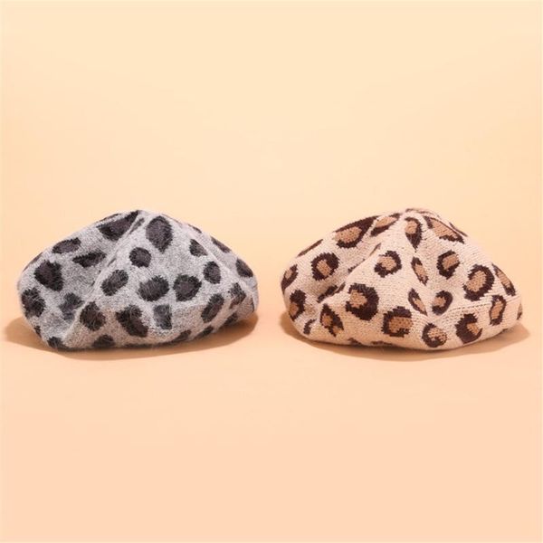 

woman leopard beret female autumn winter hats for women vintage painter flat cap boina feminina fashion beret beanies#y20, Blue;gray