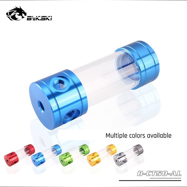 

fans & coolings bykski b-ct50-al, 50mm cylinder reservoirs, aluminum alloy cover acrylic body, diameter 150/200/260mm length