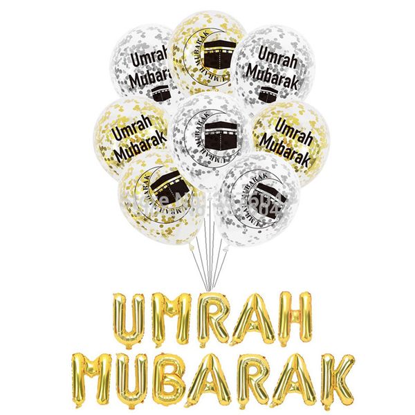 

umrah mubarak balloons eid mubarak islam muslim new year festival party decorations letter foil balloon banner