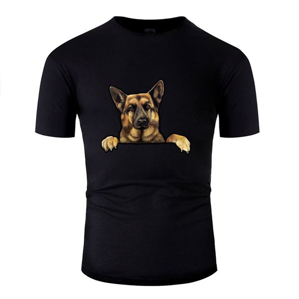 

personalized fashion german shepherd dog mug t-shirt for mens 100% cotton men's t shirts white clothing 2020