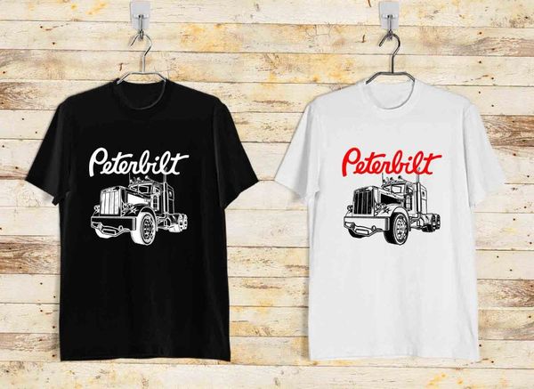 

2020 новый хлопок майка peterbilt truck классический logo гонках мужская черный и белый майка tshirt моды футболки