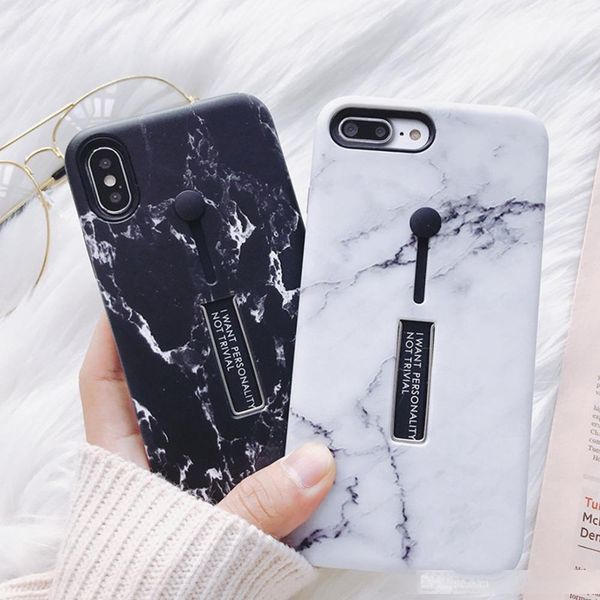 

marble silicon ring phone case for iphone 6 6s 7/8 plus for iphone x case hide stand holder cover for iphone 6s