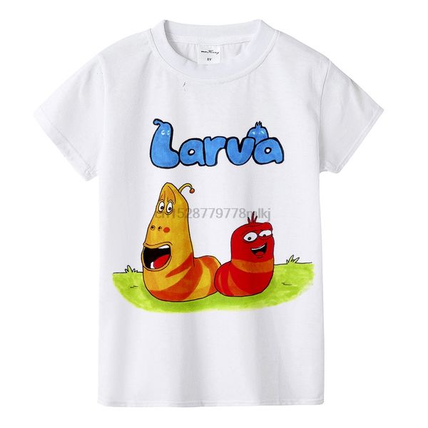 

cartoon larva children clothing t-shirt boys and girls t shirt korean funny insect larva baby summer round neck cotton shirt