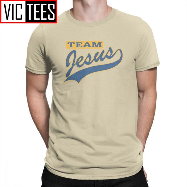 

christian team jesus t-shirts male short-sleeved elastic lightweight tee shirt crew neck men t shirts pure cotton funny