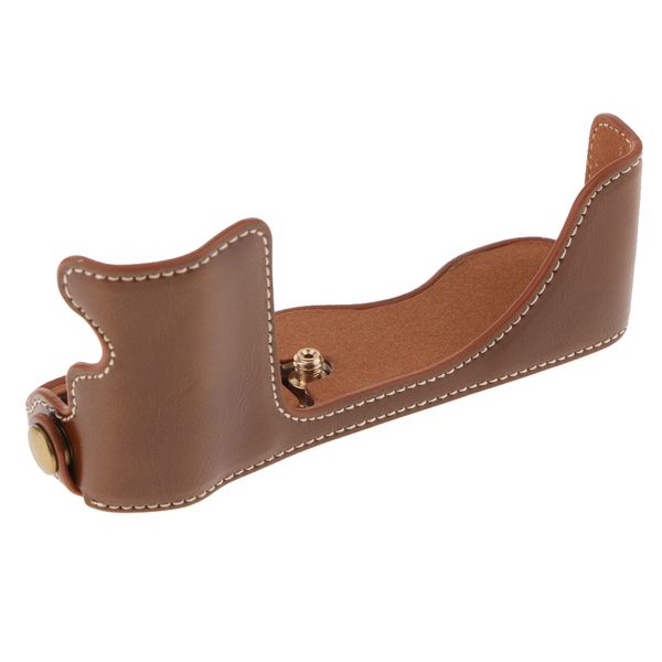 

leather half case cover bottom mount for fuji