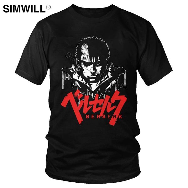 

berserk gattsu tshirt cool summer soft cotton t shirt men's short sleeved o-neck anime manga byronic hero guts tee gift