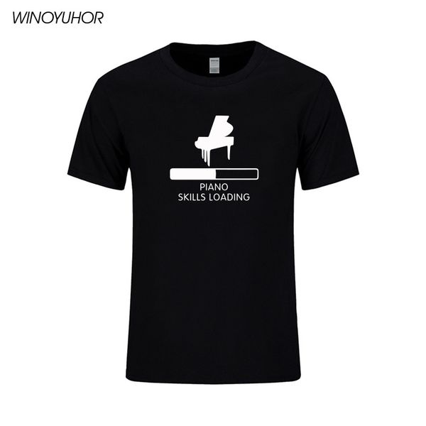 

2019 new summer style mens t shirts piano skills loading funny printing t-shirt for men causal short sleeve pianist's gift