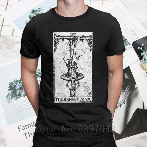 

men's the hanged man tarot card major arcana fortune telling occult t shirts pure cotton tee shirt present t-shirts funny