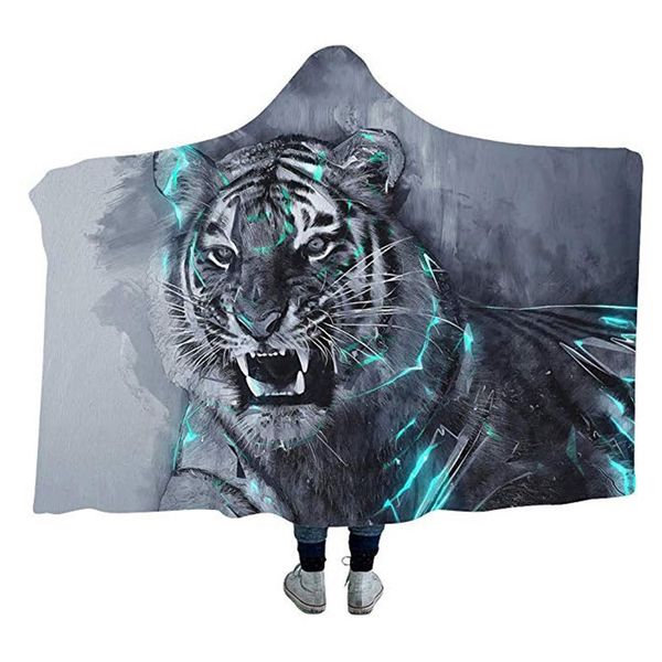 

blankets tiger series hoodie blanket super soft comfortable sofa bed throw travel airplane camping hooded