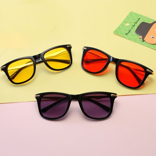 

cool sunglasses kids boys girls square fashion trend alloy frame acrylic material lenses uv400 protection eyewear, White;black